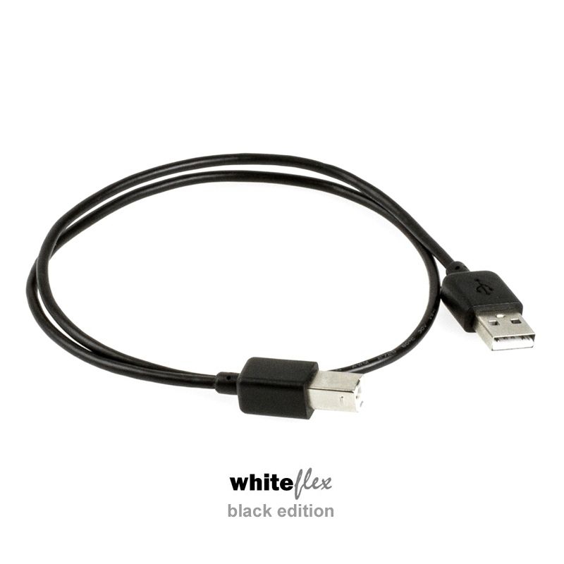 Câble USB 2.0 WHITEFLEX Black Edition flexible + noir  60cm