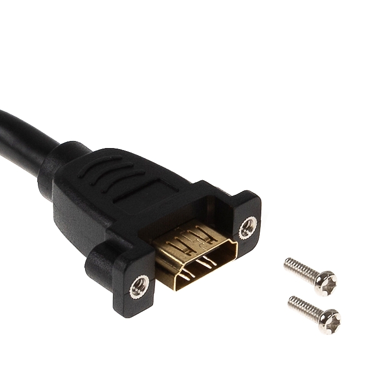 Câble HDMI pour montage sur panneau, A femelle vissable vers A mâle, 4K2K, 1m