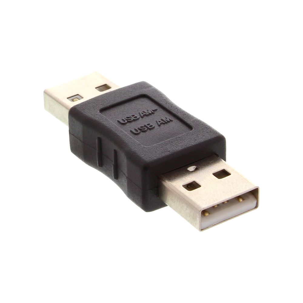 Adaptateur USB 2.0, A mâle vers A mâle, noir