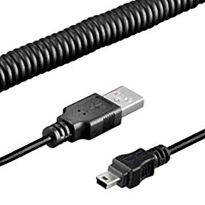 Câble USB de connection spiralé USB-A vers MINI-B 40cm-100cm