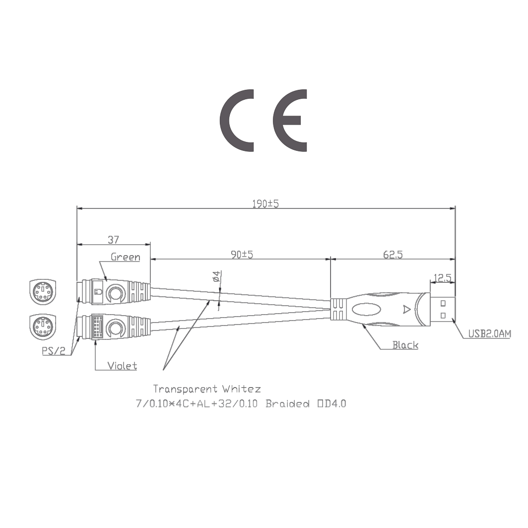 Adaptateur USB vers 2x PS/2 pour clavier et souris