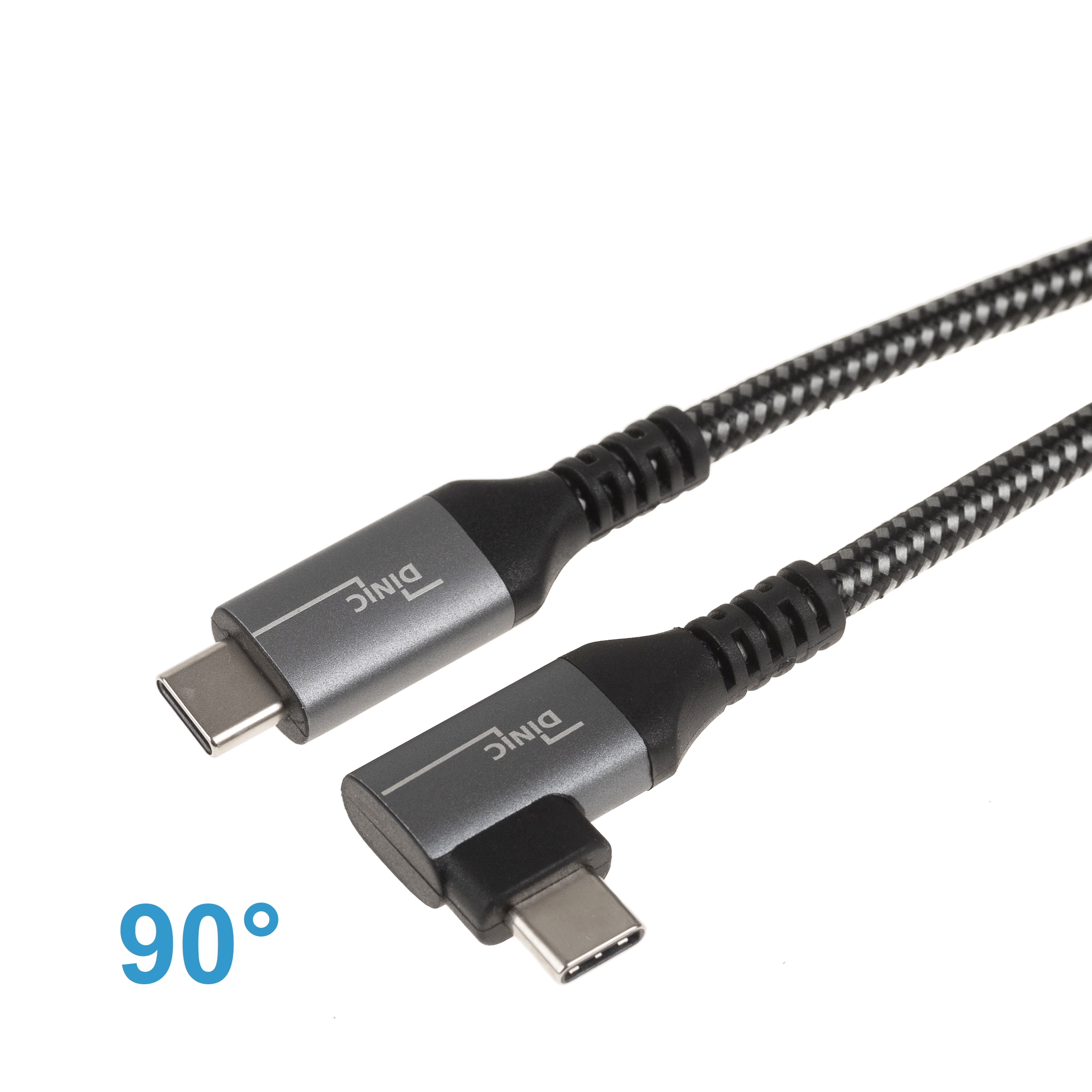Câble USB 4.0, 1x connecteur Type-C™ coudé, 40 Gbps, 240 watts, 8K, 1m