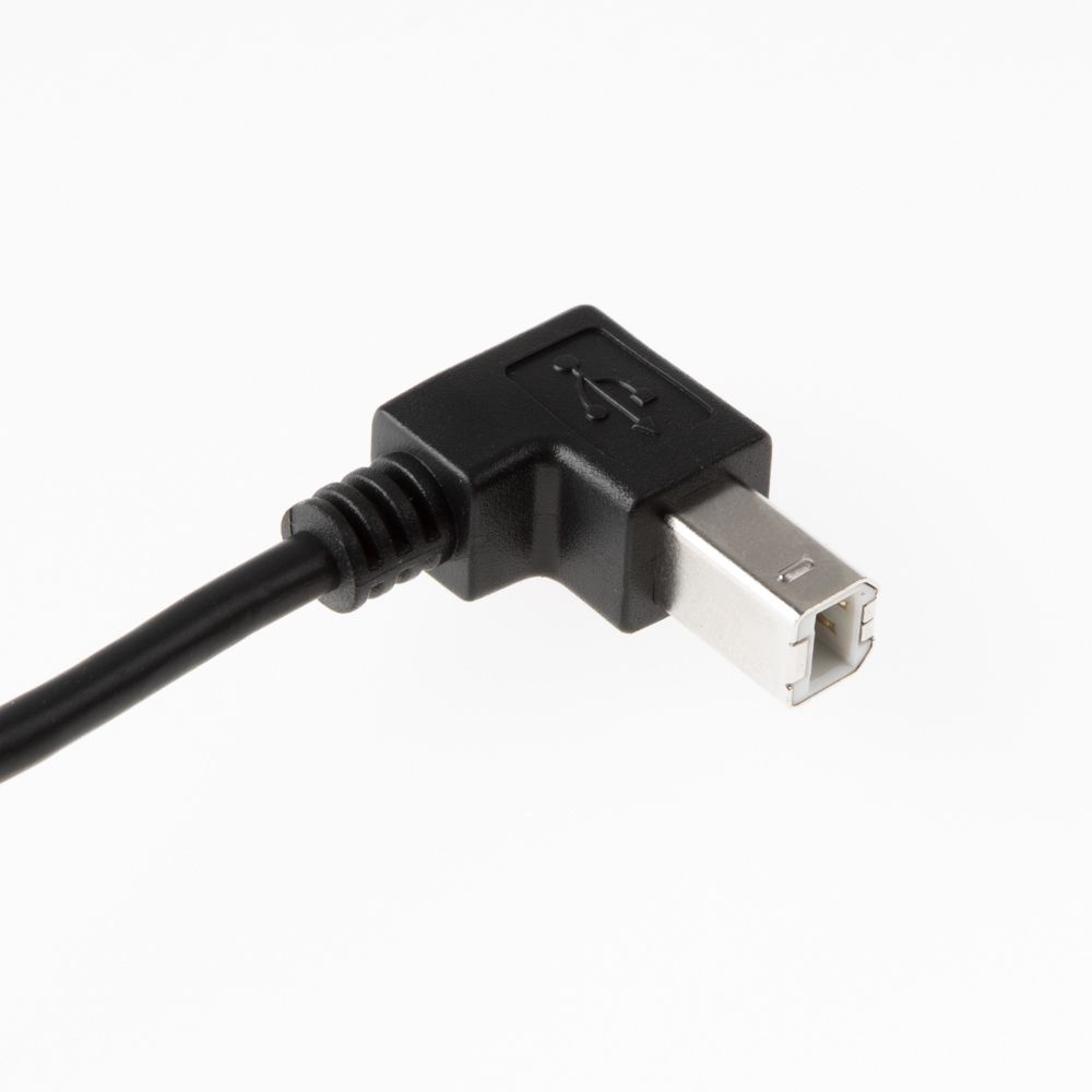 Câble USB 2.0 avec connecteur B coudé 90° VERS LE BAS 30cm