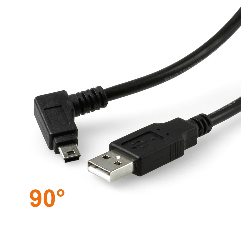 Câble USB 2.0 avec Mini B coudé À DROITE, matériau de câble UL, 2m