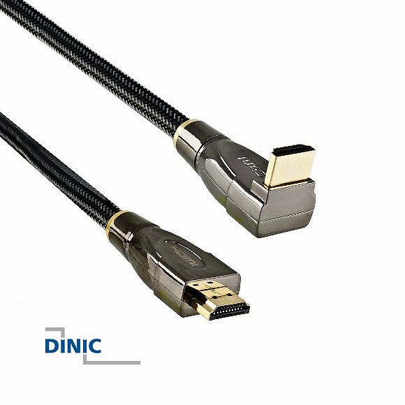 Câble HDMI High Speed avec Ethernet, qualité PREMIUM, 90° coudé, 2m