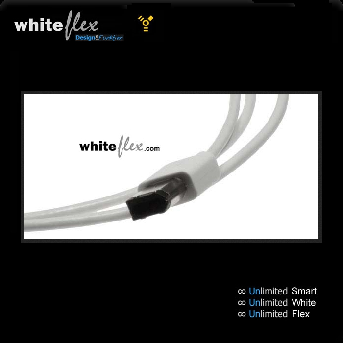 WHITEFLEX Câble FireWire 400 6 vers 6 broches blanc 2m (Quantité minimale de commande 500 pcs)