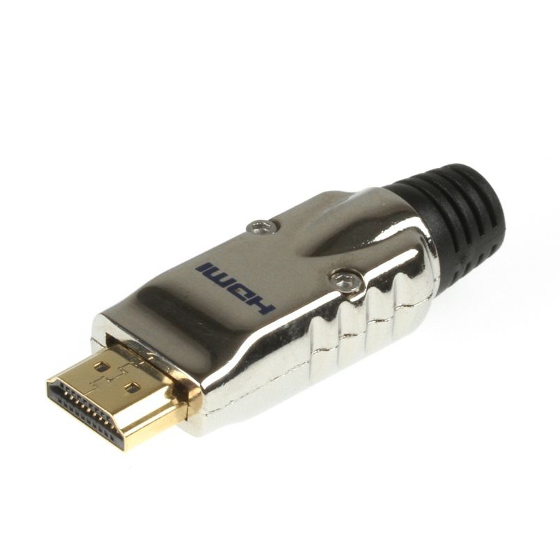 Connecteur HDMI A mâle à souder avec capot métallique