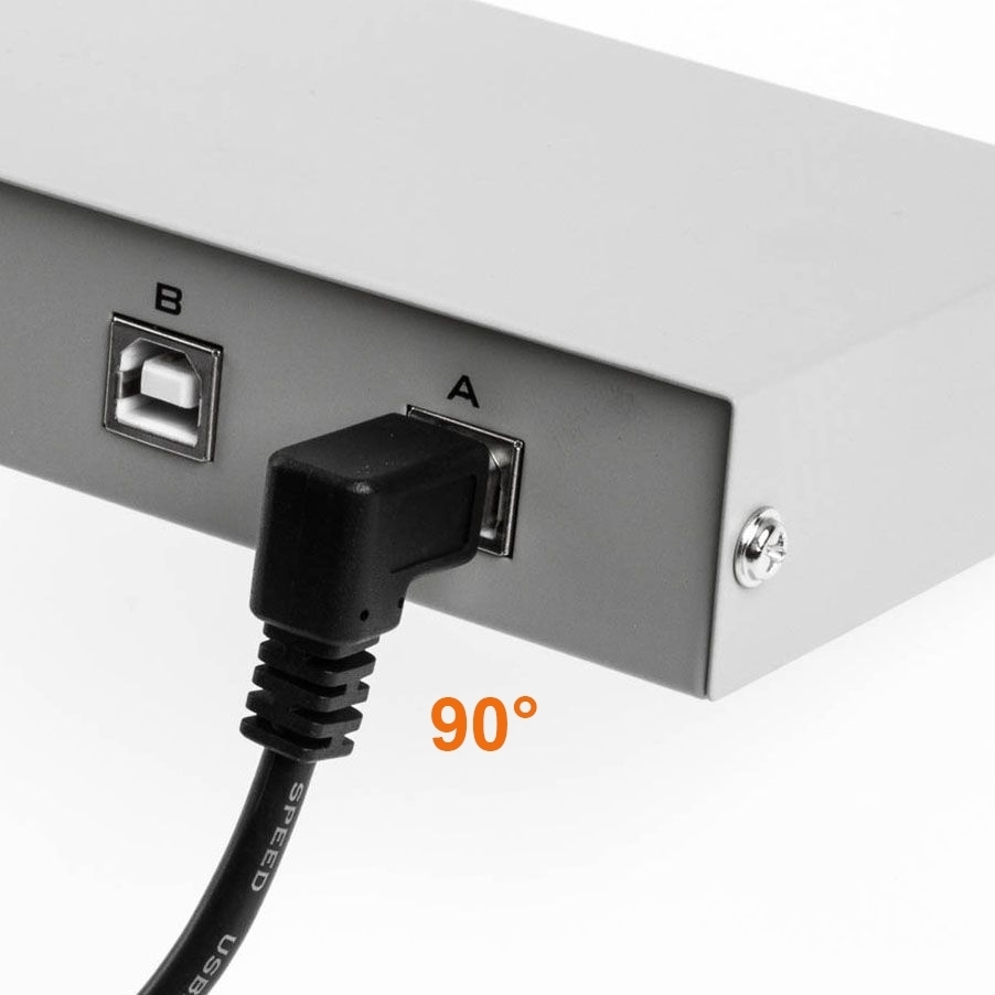 Câble USB 2.0 avec connecteur B coudé 90° VERS LE BAS 30cm