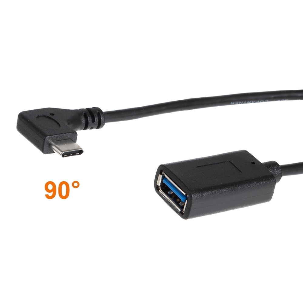 Câble USB 3.1 Type-C™ mâle coudés à 90° vers USB 3.0 A femelle 50cm