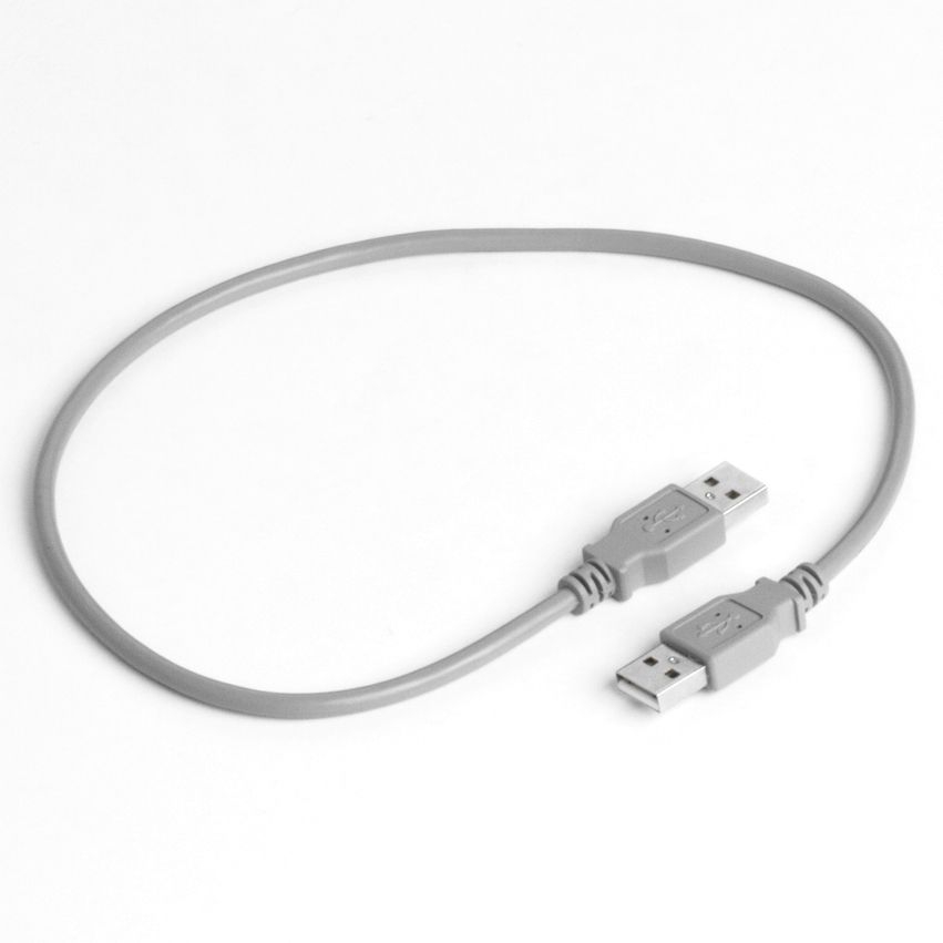 Câble USB 2.0 spécial avec 2x fiche USB A mâle 50cm GRIS
