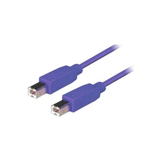 Câble USB 2.0 spécial avec 2x connecteur USB B mâle BLEU-VIOLET 60cm