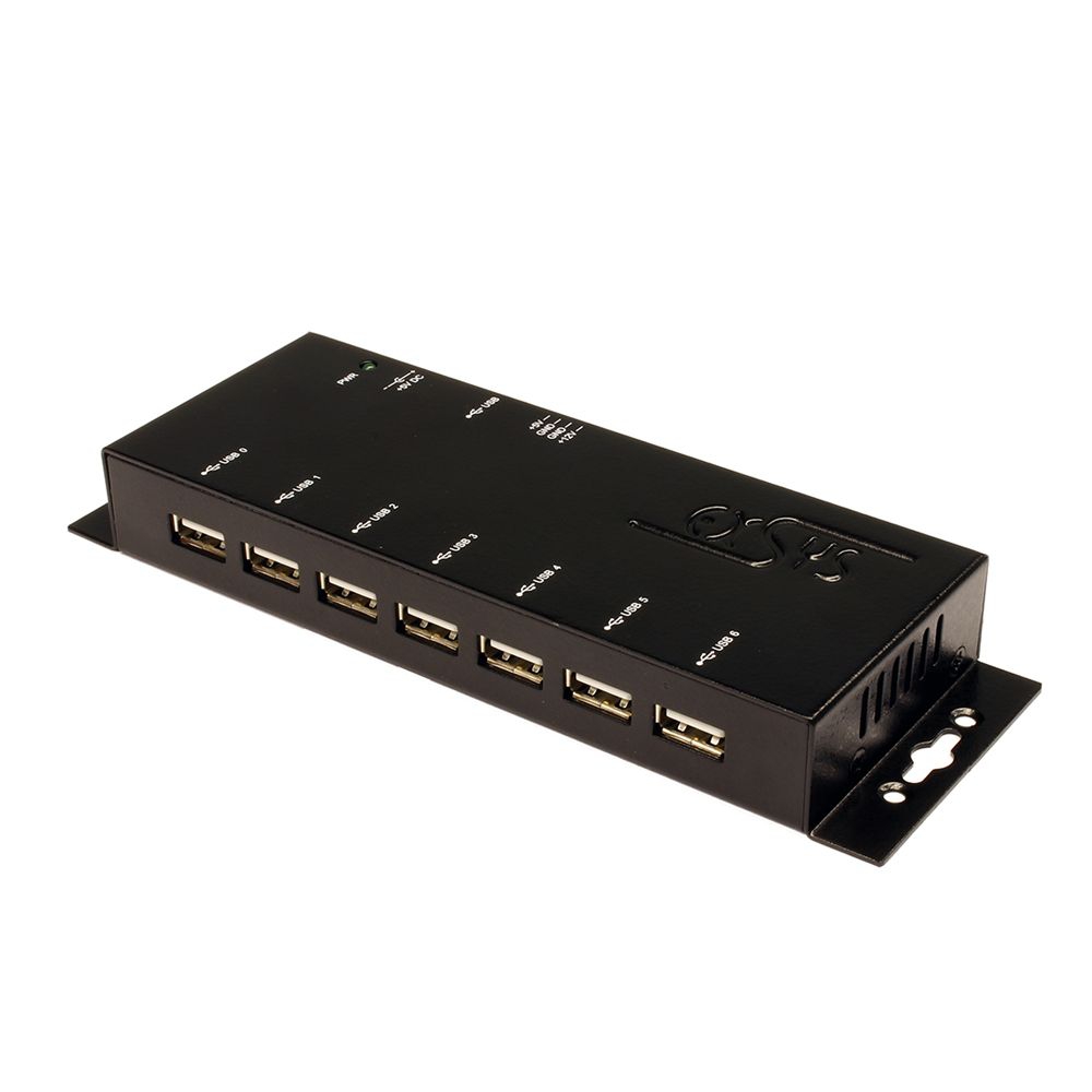 USB 2.0 HUB concentrateur 7 ports, pour utilisation industrielle (boîtier métallique), EXSYS EX-1178