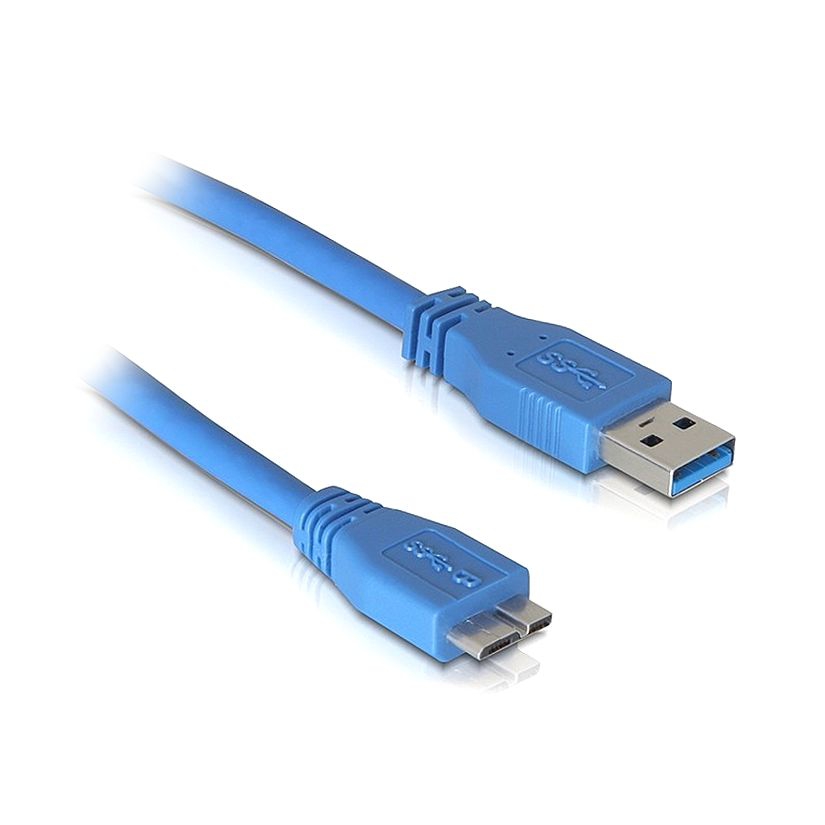 Câble MICRO USB 3.0  A vers Micro B qualité PREMIUM bleu 2m